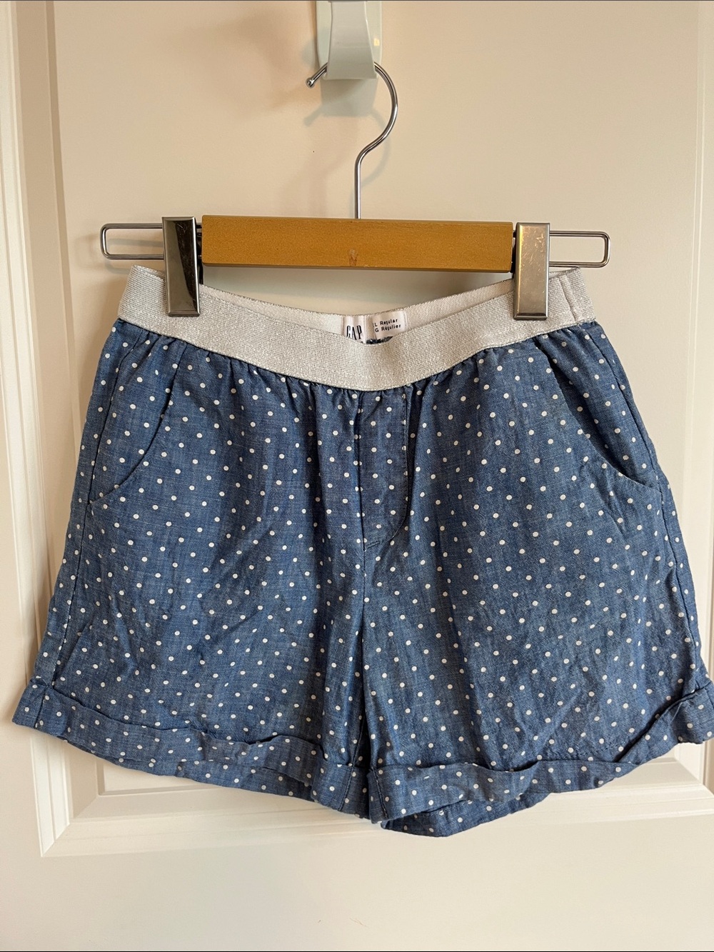 GAP Blue Polka Dot Elastic-Waist Shorts
